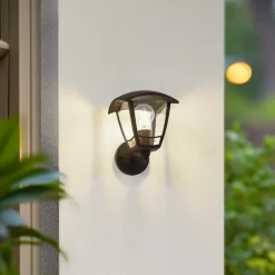 Lindby utendørs vegglampe Isidoro, svart, lykt, plast Outlet