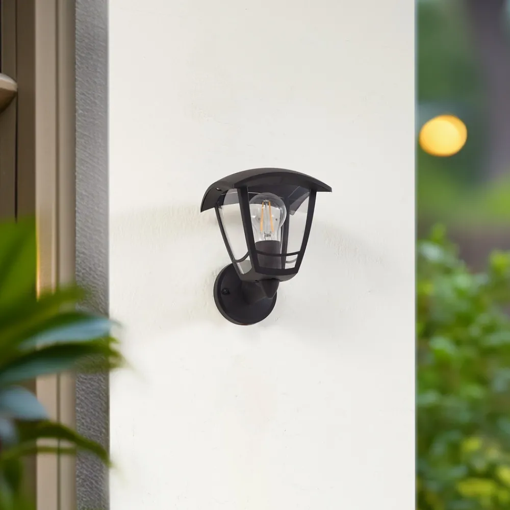 Lindby utendørs vegglampe Isidoro, svart, lykt, plast Outlet