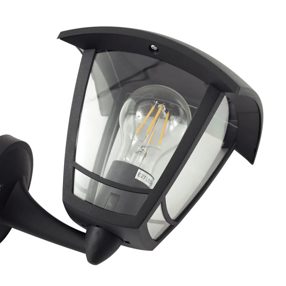 Lindby utendørs vegglampe Isidoro, svart, lykt, plast Outlet