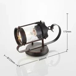 Lindby utendørs vegglampe Farly, rustbrun, aluminium, 17 cm| Terrassebelysning|Vegglamper Utendørs