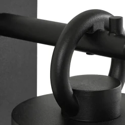 Lindby utendørs vegglampe Yrene, 20 cm, svart, sensor, riffle Clearance