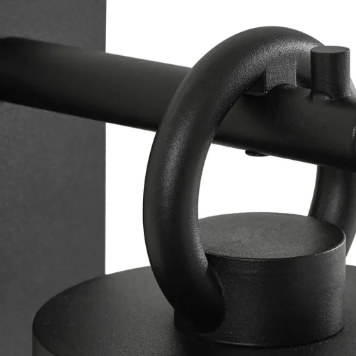 Lindby utendørs vegglampe Yrene, 20 cm, svart, sensor, riffle Clearance