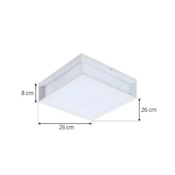 Lindby utendørs vegglampe Sivana, hvit, aluminium, 26 cm x 26 cm