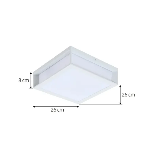Lindby utendørs vegglampe Sivana, hvit, aluminium, 26 cm x 26 cm