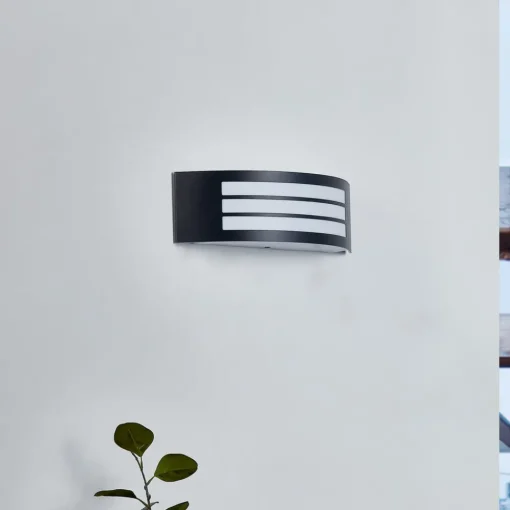 Lindby utendørs vegglampe Vimal, E27, 32 cm, svart, aluminium| Vegglamper Utendørs