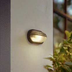 Lindby utendørs vegglampe Adita, svart, ABS, høyde 16,3 cm Clearance