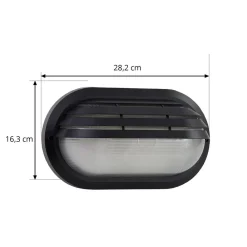 Lindby utendørs vegglampe Adita, svart, ABS, høyde 16,3 cm Clearance