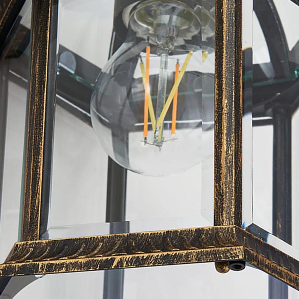 Lindby utendørs vegglampe Adelisa, gull antikk, aluminium, høyde 39 cm| Vegglamper Utendørs