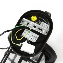 Lindby utendørs vegglampe Ankea, svart, høyde 37 cm, IP23, E27