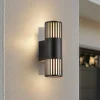 Lindby utendørs vegglampe Lurinda, 2 lyskilder, svart, Ø10cm| Terrassebelysning|Vegglamper Utendørs