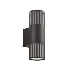 Lindby utendørs vegglampe Lurinda, 2 lyskilder, svart, Ø10cm| Terrassebelysning|Vegglamper Utendørs