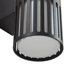 Lindby utendørs vegglampe Lurinda, 2 lyskilder, svart, Ø10cm| Terrassebelysning|Vegglamper Utendørs