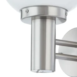 Lindby utendørs vegglampe Nada, stål, glass, 32 cm høy, E27 Online