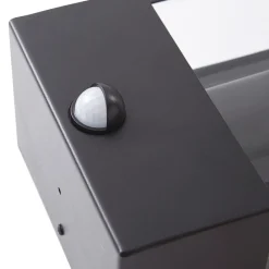 Lindby utendørs vegglampe Ilana, svart, sensor, IP44, E27 Outlet