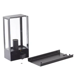 Lindby utendørs vegglampe Ilana, svart, sensor, IP44, E27 Outlet