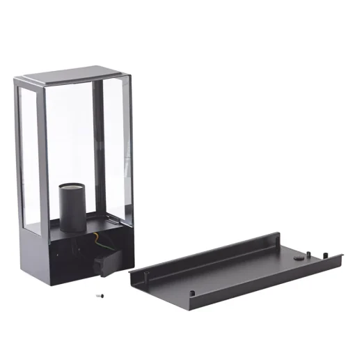 Lindby utendørs vegglampe Ilana, svart, sensor, IP44, E27 Outlet