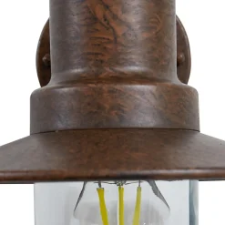 Lindby utendørs vegglampe Eloretta, rust, stål, høyde 31 cm Hot