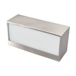 Lindby utendørs vegglampe Leonora, 20 cm, kantet, stål| Vegglamper Utendørs