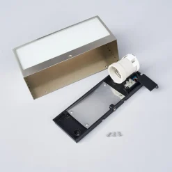 Lindby utendørs vegglampe Leonora, 20 cm, kantet, stål| Vegglamper Utendørs