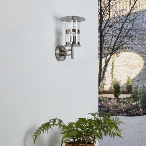 Lindby utendørs vegglampe Noemi, grå, stål, 32 cm| Vegglamper Utendørs