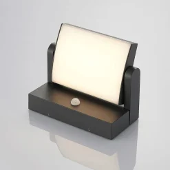 Lindby utendørs vegglampe Sherin, sett med 2, svingbar, sensor| Kommersiell Utebelysning|Vegglamper Med Sensor