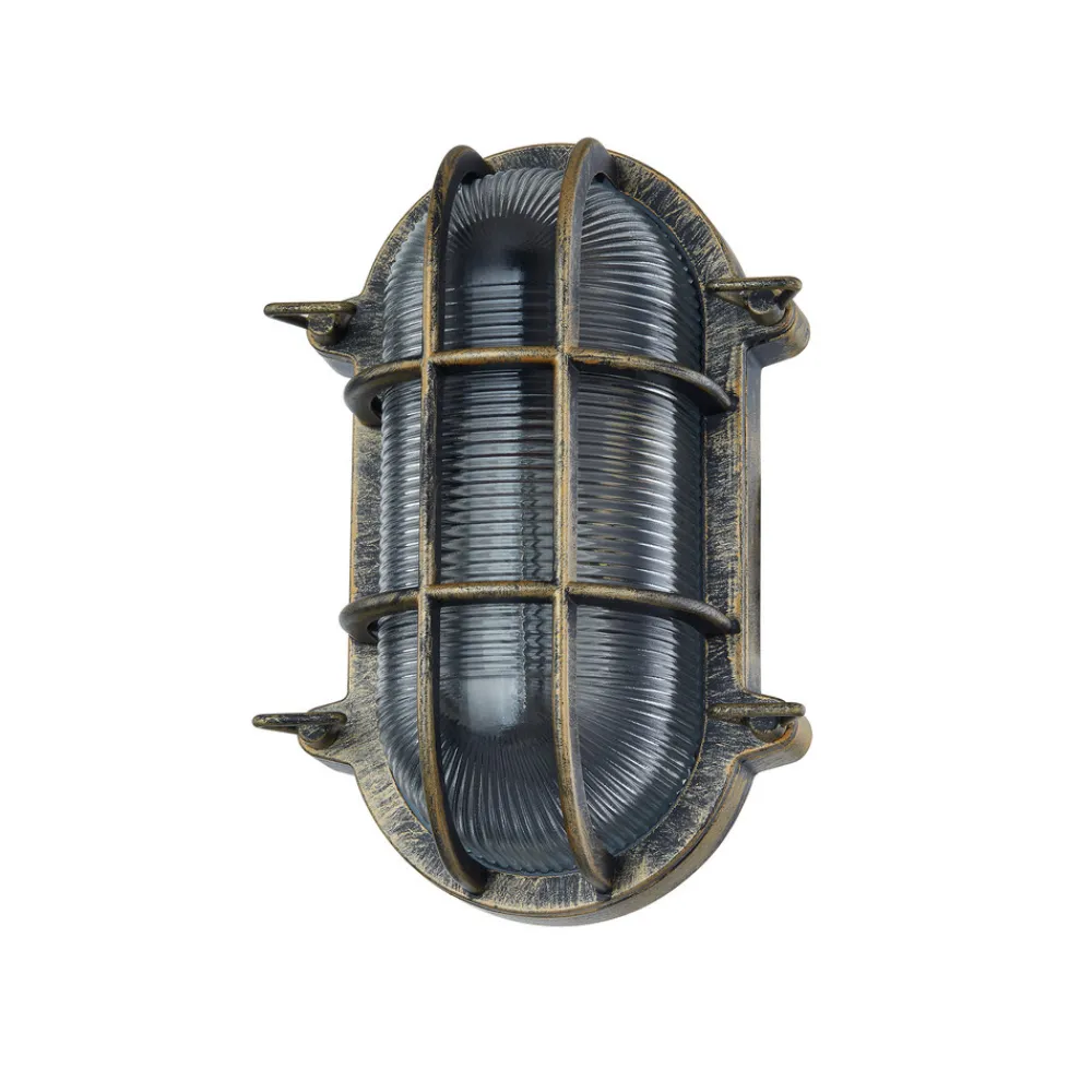 Lindby utendørs vegglampe Daaje, gullfarget, 16 cm, aluminium Discount