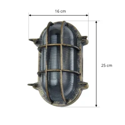 Lindby utendørs vegglampe Daaje, gullfarget, 16 cm, aluminium Discount
