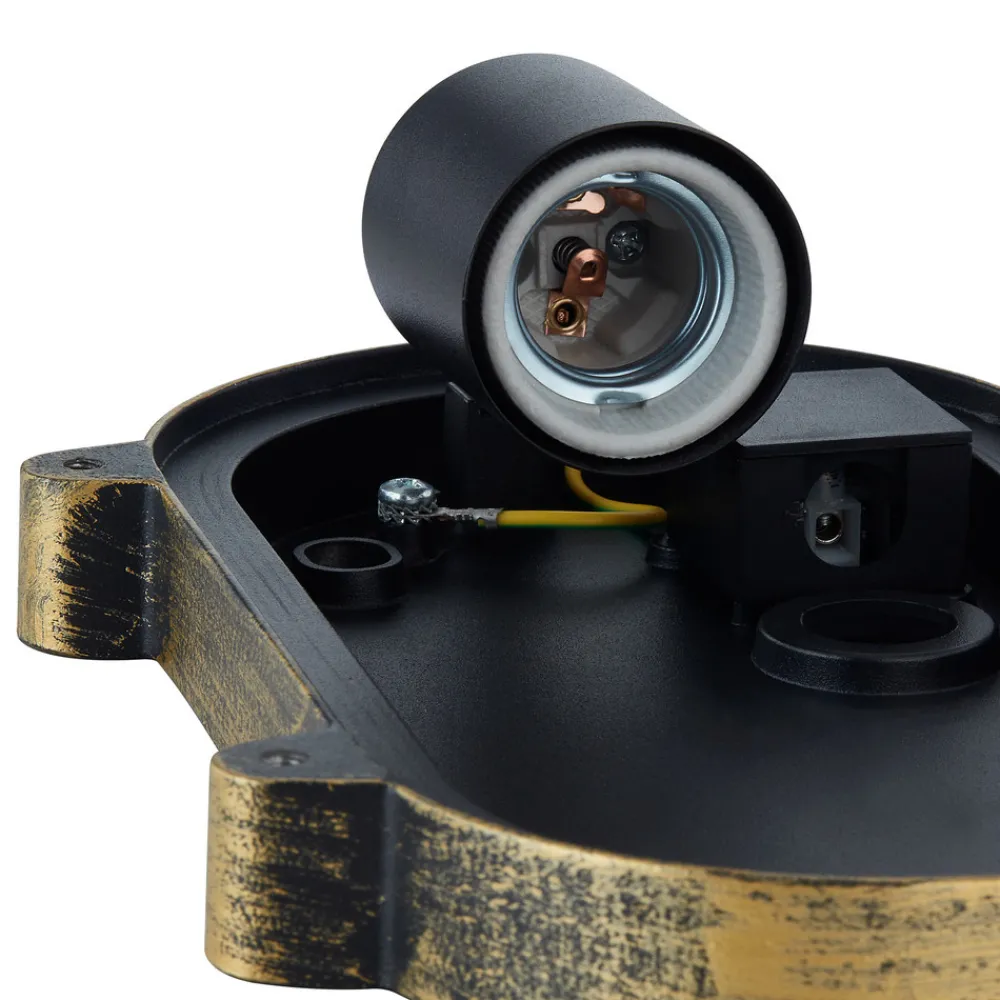 Lindby utendørs vegglampe Daaje, gullfarget, 16 cm, aluminium Discount