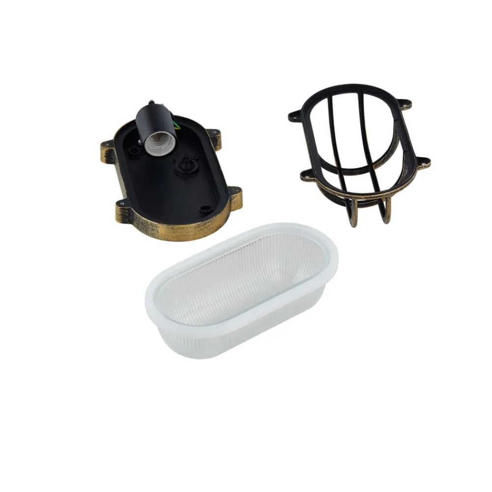 Lindby utendørs vegglampe Daaje, gullfarget, 16 cm, aluminium Discount