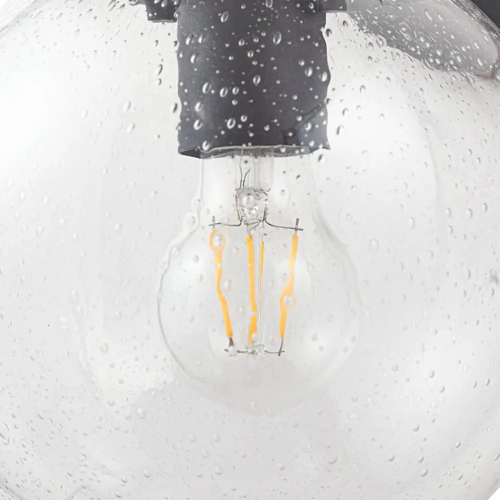 Lindby utendørs vegglampe Dangan, klart glass, Ø 20 cm| Terrassebelysning|Vegglamper Utendørs