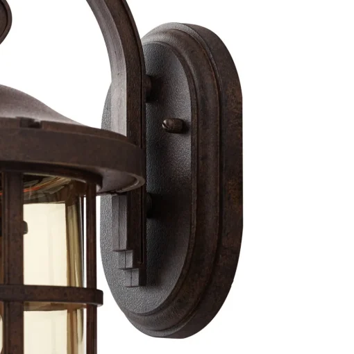 Lindby utendørs vegglampe Ankea, rust/amber, 37 cm, IP23, E27