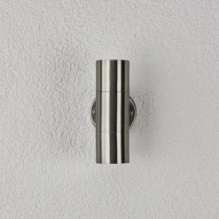 Lindby utendørs vegglampe Hakan, opp/ned, stål, IP44, GU10 Sale