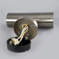 Lindby utendørs vegglampe Hakan, opp/ned, stål, IP44, GU10 Sale