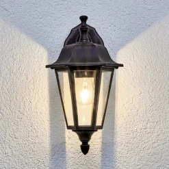 Lindby utendørs vegglampe Lamina, fatning, lykt, E27 Best