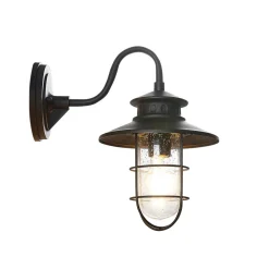 Lindby utendørs vegglampe Kyan, høyde 32 cm, svart, IP44, E27| Terrassebelysning|Vegglamper Utendørs