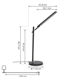 Lindby Valtorin LED-skrivebordslampe, svart Best