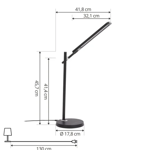 Lindby Valtorin LED-skrivebordslampe, svart Best