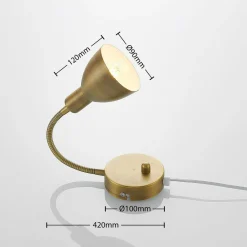Lindby vegglampe Amrei, antikk messing, 42 cm, støpsel, dimbar| Vegglamper