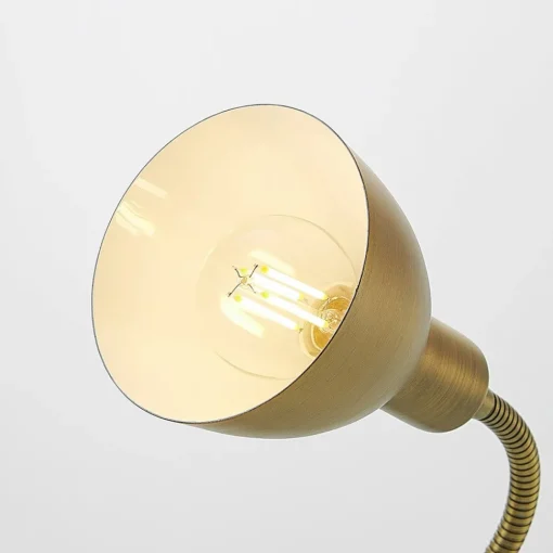 Lindby vegglampe Amrei, antikk messing, 42 cm, støpsel, dimbar| Vegglamper