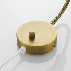 Lindby vegglampe Amrei, antikk messing, 42 cm, støpsel, dimbar| Vegglamper