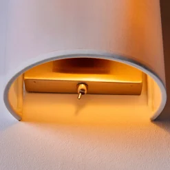 Lindby vegglampe Annalisa, høyde 20 cm, hvit, tekstil Hot