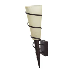 Lindby vegglampe Anouk, høyde 44 cm, glass, metall, fakkellampe Hot
