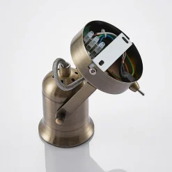Lindby vegglampe Anze, 10 m, antikk messing, bryter Hot