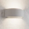 Lindby vegglampe Cassian, gips, 32 cm, hvit, halvsirkelformet