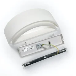 Lindby vegglampe Cassian, gips, 32 cm, hvit, halvsirkelformet