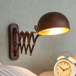 Lindby vegglampe Curtis, rustfarget, justerbar, 57 cm, E14 Online
