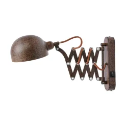 Lindby vegglampe Curtis, rustfarget, justerbar, 57 cm, E14 Online