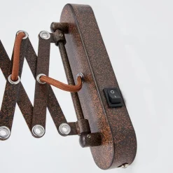 Lindby vegglampe Curtis, rustfarget, justerbar, 57 cm, E14 Online