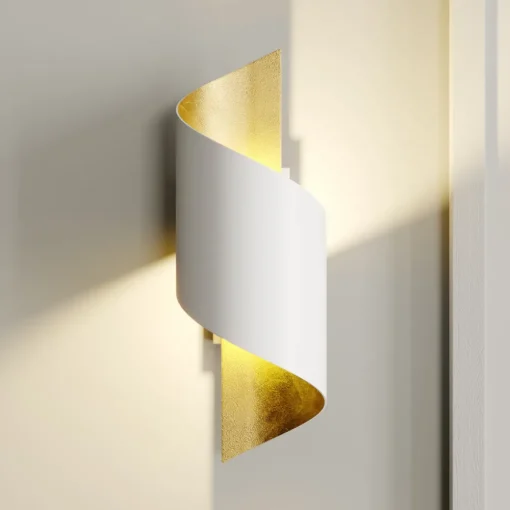 Lindby vegglampe Desirio, hvit/gull, 24 cm, metall Best