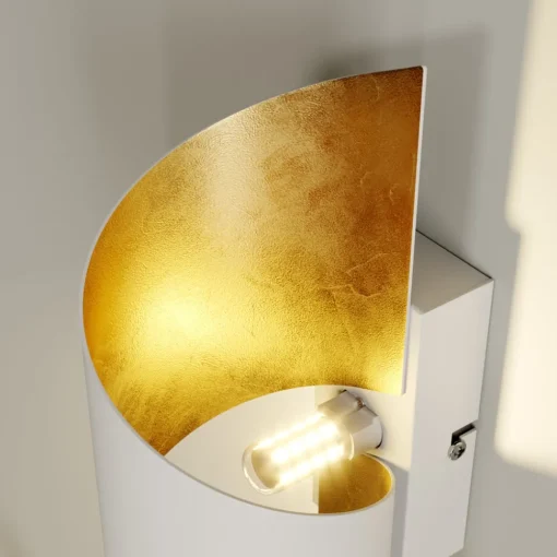Lindby vegglampe Desirio, hvit/gull, 24 cm, metall Best